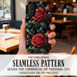 Red Rose Tumbler Design, Floral Digital Papers, Watercolor Flower Backgrounds, Junk Journal Pages, Printable png, Digital Scrapbooking Paper thumbnail 6