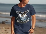 US Navy Eagle Anchor T-Shirt, Patriotic Military Veteran Gift, Naval Ships Honor Courage Commitment Apparel Tee thumbnail 8