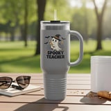 Spooky Teacher Tumbler, Cute Halloween Ghost with Hat, Teacher Appreciation Tumbler, Back to School Tumbler, Fall Tumbler, Teacher Gift thumbnail 3