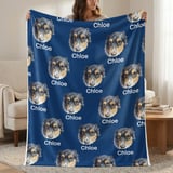 Custom Pet Blanket from Photo, Personalized Dog or Cat Portrait Blanket with Name, Dog Memorial Gift, Pet Sympathy Gift, Dog Mom Blanket thumbnail 6