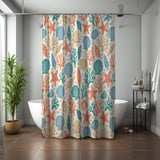 Vintage Coastal Shells & Starfish Shower Curtain thumbnail 7