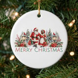 Black Santa Christmas Ornament, African American Santa and Mrs Claus Holiday Keepsake, Vintage Winter Decor, Merry Christmas Family Gift thumbnail 1