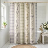 Lavender Meadow Gingham Charm Shower Curtain thumbnail 1