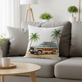 Waggy Pillows, Grand Wagoneer Pillow Cases, Car Gift, Palm Tree Decor, Beach Lover Throw Pillow, SUV Art Pillow Cover, Waggy Gift Idea thumbnail 1
