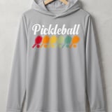 Pickleball Sport-Tek Performance Hood, Pickleball Colorful Vintage Paddle Row, Lightweight Hoodie thumbnail 6