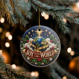 Joy to the World Ornament, Christian Christmas Tree Decor, Religious Holiday Keepsake, Bethlehem Star Earth Globe Faith Gift for Family thumbnail 6