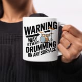 Drummer Gift Mug – Warning: May Start Drumming thumbnail 5