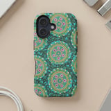 Teal Floral Mandala MagSafe® Phone Case  thumbnail 5