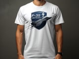 F35 Lightning II Fighter Jet T-Shirt, Military Aviation Stealth Graphic Tee, Air Force Pilot Squadron Shirt, Aviator Gift for Him thumbnail 1