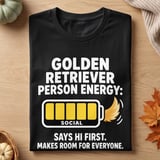 Golden Retriever Person Energy Tee thumbnail 1