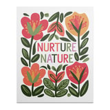 Nurture Nature Wall Art, Floral Poster, Botanical Print, Colorful Flower Illustration, Modern Art Print, Motivational Quote Home Decor thumbnail 1