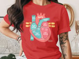 Anatomical Heart T-Shirt: Cardiac Nurse, Practitioner, Nursing Student Design thumbnail 1