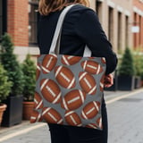 Football Design Tote Bag Phone Case: Sporty Pattern, Brown and White, Repeated thumbnail 13