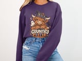 Country Cutie Highland Cow Tee or Sweatshirt thumbnail 1