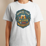 Drinking Team T-Shirt, Funny Beer Lover Gift, 'The Liver Is Evil' Punished Liver Graphic Tee, Bar Humor College Party Shirt for Him thumbnail 8