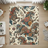 Floral Unicorn Blanket, Magical Creature Throw, Fantasy Unicorn Design, Bohemian Style Blanket, Unique Art Blanket thumbnail 9