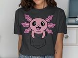 Kawaii Axolotl Pocket Peek T-Shirt thumbnail 13