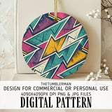 Digital Pattern Bundle, Geometric Retro Pattern, 80s Pattern, Seamless Pattern, Digital Paper, Abstract Pattern, Design Resource, Digital thumbnail 3