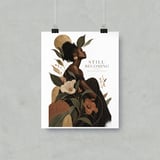 Black Woman Wall Art Poster, Still Becoming Botanical Framed Poster, Afrocentric Self Love Print, Neutral Boho Affirmation Decor thumbnail 14