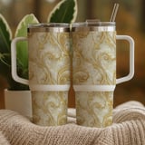 Gold Floral Tumbler Design, Digital Download, Watercolor Flower Backgrounds, Floral Junk Journal Pages, Printable Tumbler png thumbnail 9