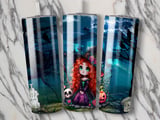 Cute Witch Tumbler Wrap, Halloween Custom 20oz Seamless Skinny Tumbler Design, Digital Download thumbnail 2