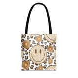 Cheetah Leopard Print Smiley Face Tote Bag & Phone Case - Retro Trendy Happy Face Daisy Flower Groovy Gift thumbnail 5