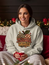 Teacher Energy Sweatshirt Retro Apple Hoodie Vintage Boho Teacher Gift Cozy Fall Back To School Crewneck Leopard Checkered Teacher Tote Bag thumbnail 14