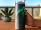 Bigfoot Northern Lights T-Shirt, 20oz Tumbler Wrap, Sasquatch, Cryptozoology Gift, Mythical Creature Art, Forest Design thumbnail 3