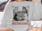Vintage Meowjong Cat Art Print, Funny Mahjong Cats Wall Decor, Quirky Board Game Poster, Cute Retro Game Night Gift for Cat Lovers thumbnail 10