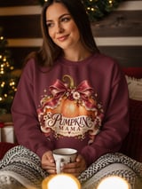 Pumpkin Mama Sweatshirt Coquette Fall Hoodie Vintage Autumn Mama Tote Bag Floral Pumpkin Shirt Cute Cottagecore Mom Thanksgiving Gift thumbnail 14