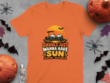 Ghouls Just Wanna Have Sun Boating Halloween Pontoon Boat Ghost Sunset Crewneck Sweatshirts Graphic thumbnail 2