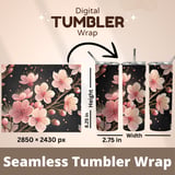 Cherry Blossom Tumbler, Digital Papers, Watercolor Flowers, Floral Junk Journal, Printable Tumbler PNG, Scrapbooking Paper Designs thumbnail 7