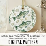 Fish Pattern Digital, Sea Shells Pattern Digital Bundle, Nautical Pattern Design, Sea Life Illustration, PNG JPG Files, Commercial Use thumbnail 3
