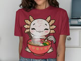 Kawaii Axolotl Ramen Feast T-Shirt thumbnail 12