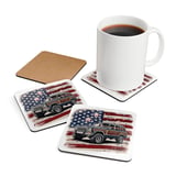 Grand Wagoneer Corkwood Coaster Set, Car Coasters, The Waggy, American Flag Coasters, Car Lover Gift, Classic Car Art, Drink Coasters thumbnail 3