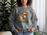 We Mahjong At Dawn Sweatshirt Cute Frog Tote Bag, Mahjong Player Gift Graphic Crewneck, Funny Mahjong Lover Shirt, Asian Board Game Apparel thumbnail 8