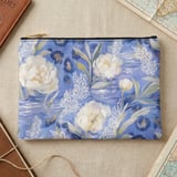 Blue Leopard White Peony Laptop Sleeve, Faux Lace Floral Tech Bag, Artistic Accessory Pouch, Romantic Gift For Her thumbnail 10
