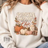 Pumpkin Season But Make It Chic PNG, Cozy Fall Sublimation Design, Autumn Coffee Graphic, Boho Neutral Pumpkin Clipart DTG Shirt File thumbnail 19
