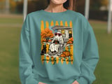Mentally I'm Here Ghost Sweatshirt, Cozy Fall Hoodie, Introvert Humor Shirt, Spooky Season T-shirt, Coffee Lover Gift thumbnail 3