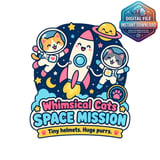 Whimsical Cats Space Mission Digital Wrap thumbnail 2