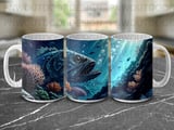 Deep Sea Fish Mug Sublimation Wrap Digital Design, Ocean Life Detailed Art 11oz 15oz Mug Wrap PNG, Coastal Nautical Deep Ocean Sea Animal thumbnail 10