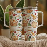 Digital Pattern, Breakfast Food Art, Digital Bundle, Pancakes, Toast, Fruits, Seamless Repeat Pattern, Food Illustration, Cute Food Design thumbnail 11