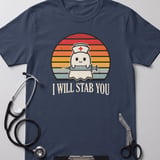 I Will Stab You Nurse Ghost Tee thumbnail 3