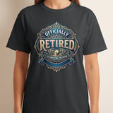Officially Retired T-Shirt, Faux Gold Print Retirement Gift for Men, Celebrating Freedom Tee, Vintage Retirement Party Shirt thumbnail 1