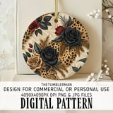 Digital Leopard Print Bundle, Rose Flower Pattern, Printable Digital, Floral Fabric Design, Trendy Leopard Print, Seamless Leopard Pattern thumbnail 3