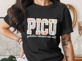 PICU Pediatric Intensive Care Unit Floral T-Shirt: Retro Nurse Design thumbnail 5