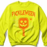 Pickleball Gildan Crewneck Sweatshirt, Pickleween, Court Warm Up Graphic Apparel for Halloween Matches thumbnail 10
