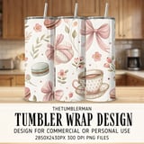 Digital Pattern Bundle, Macarons, Bows, Flowers, Digital Paper, Seamless Pattern, Scrapbooking, Fabric Design, Commercial Use, Digital thumbnail 2