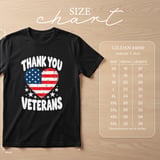 Thank You Veterans American Flag Heart T-Shirt thumbnail 6
