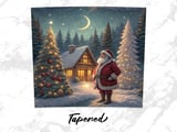 20oz Tumbler Wrap, Santa Claus, Winter Scene, Christmas Trees, Holiday Design thumbnail 5